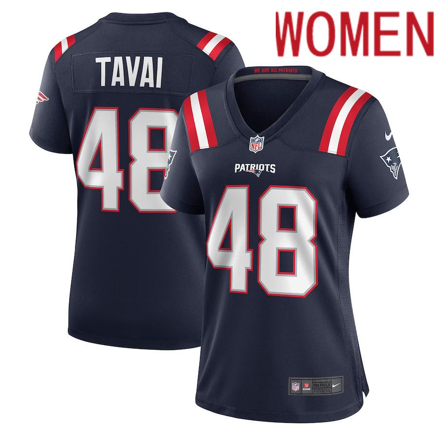 Women New England Patriots 48 Jahlani Tavai Nike Navy Game Player NFL Jersey
